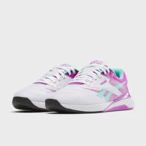 REEBOK - NANO X5 - WOMEN'S - FTW WHITE/PURPLE RAVE/AI AQUA