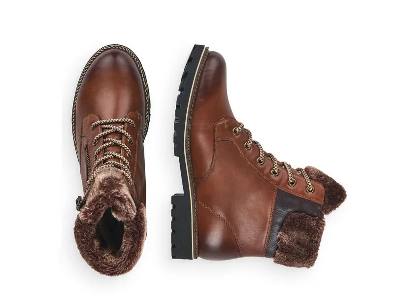 Remonte Casual Ankle Boot With Shearling Trim Muscat