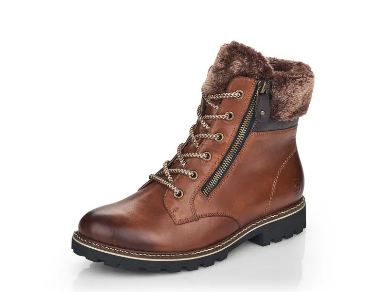 Remonte Casual Ankle Boot With Shearling Trim Muscat