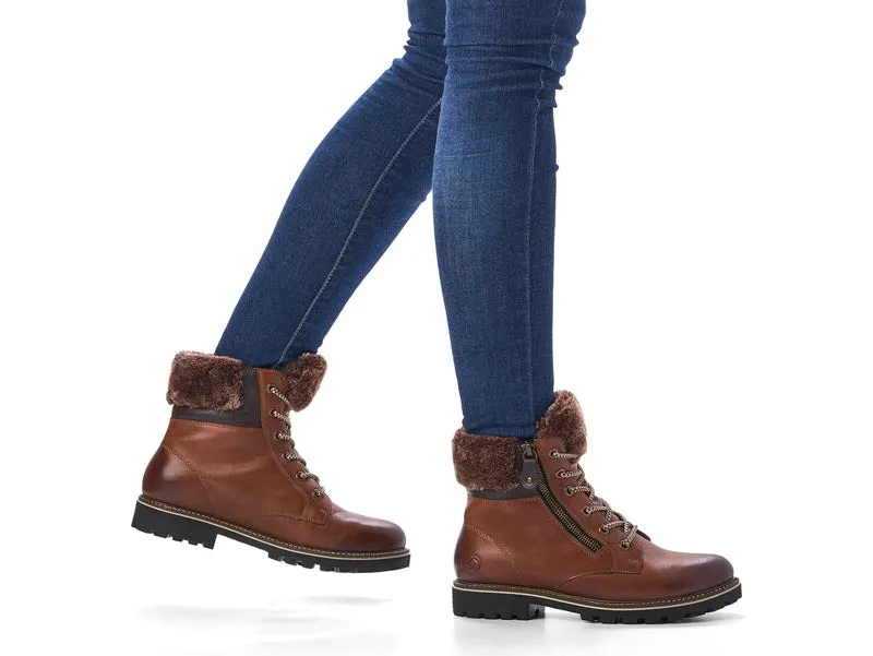 Remonte Casual Ankle Boot With Shearling Trim Muscat