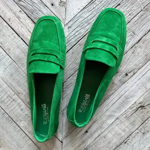 Reqins Green Suede Loafers