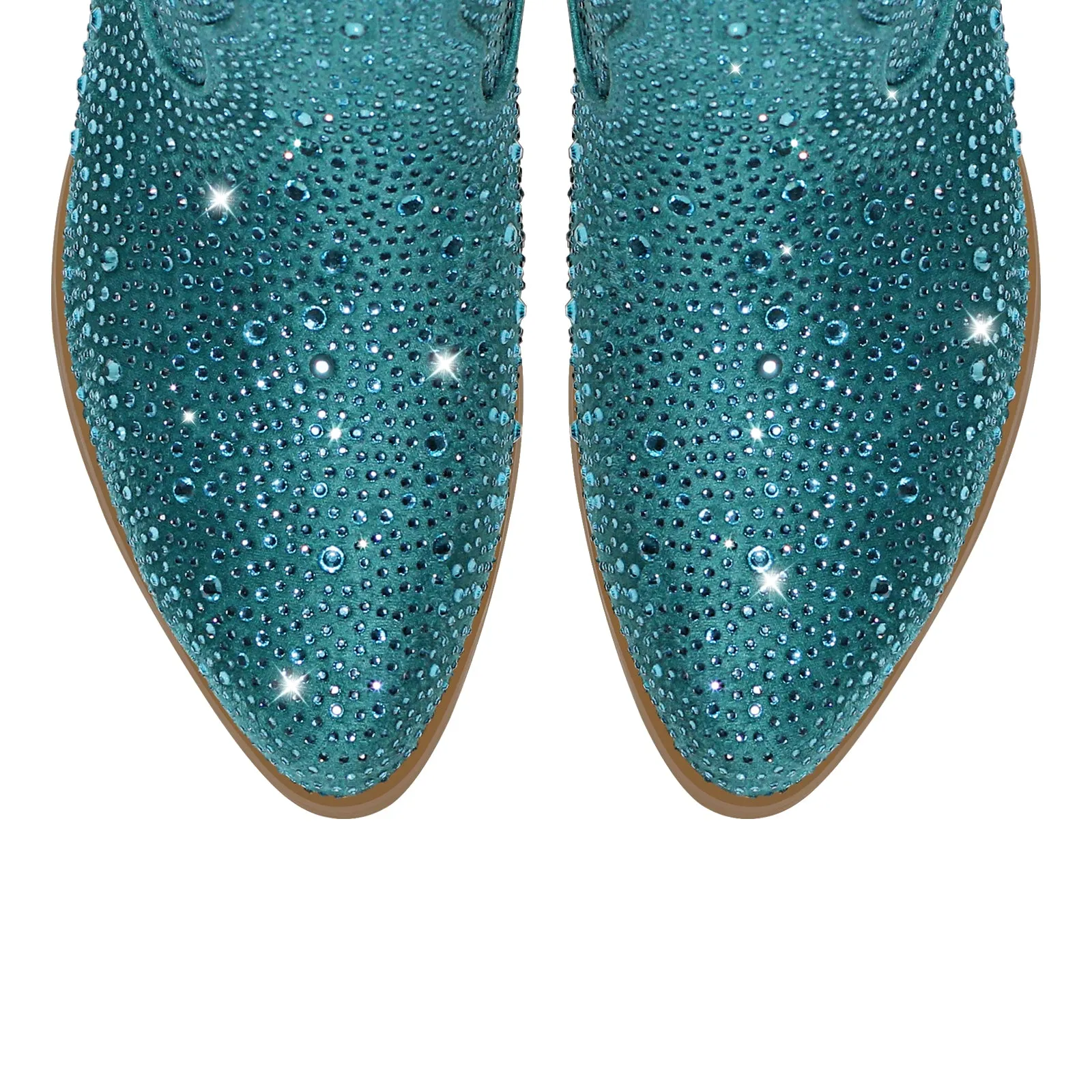 Rhinestone Round Toe Knee-high Boots