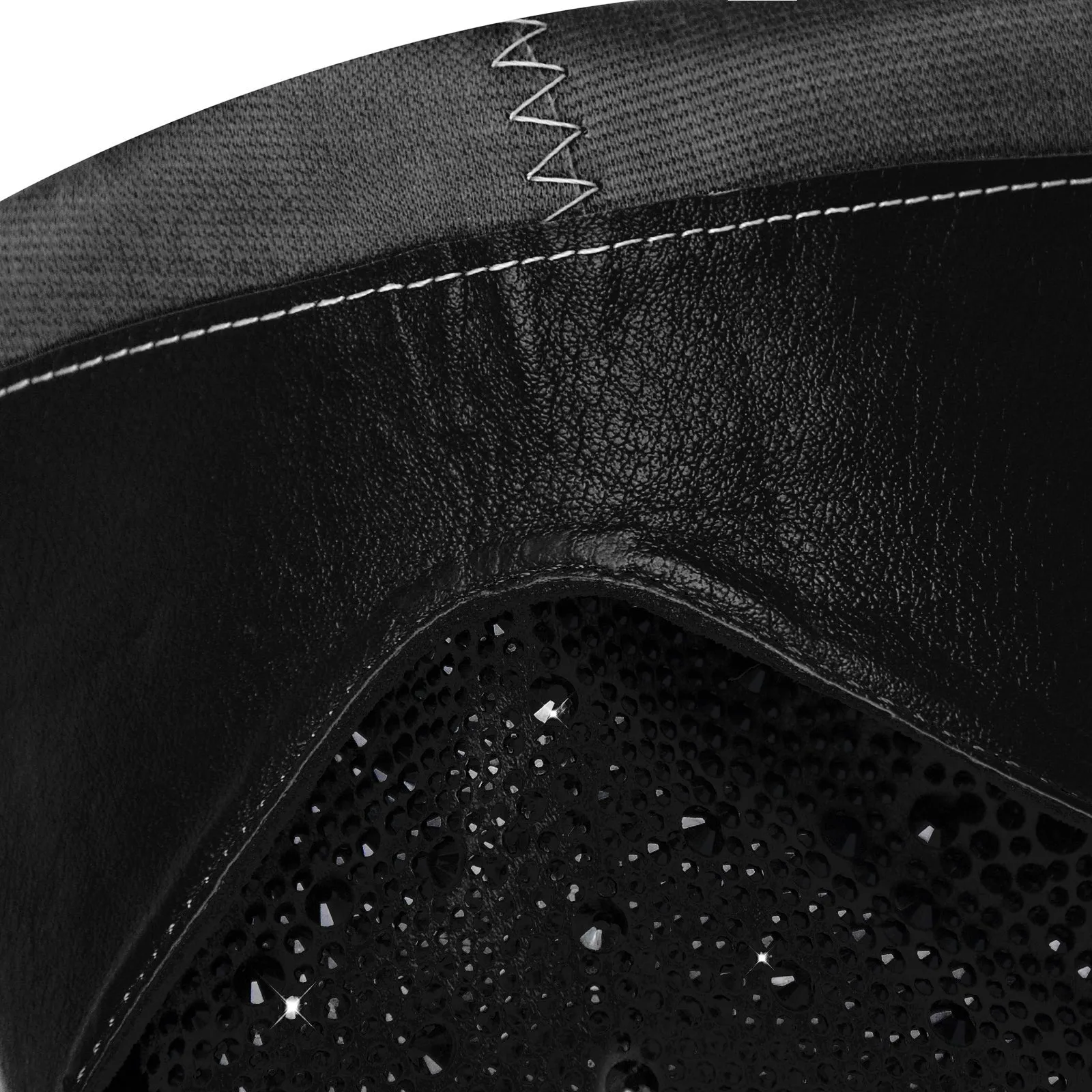 Rhinestone Round Toe Knee-high Boots