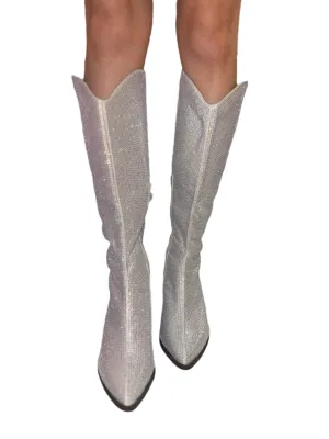 RHINESTONED BELOW THE KNEE WESTERN BOOT AANIKA