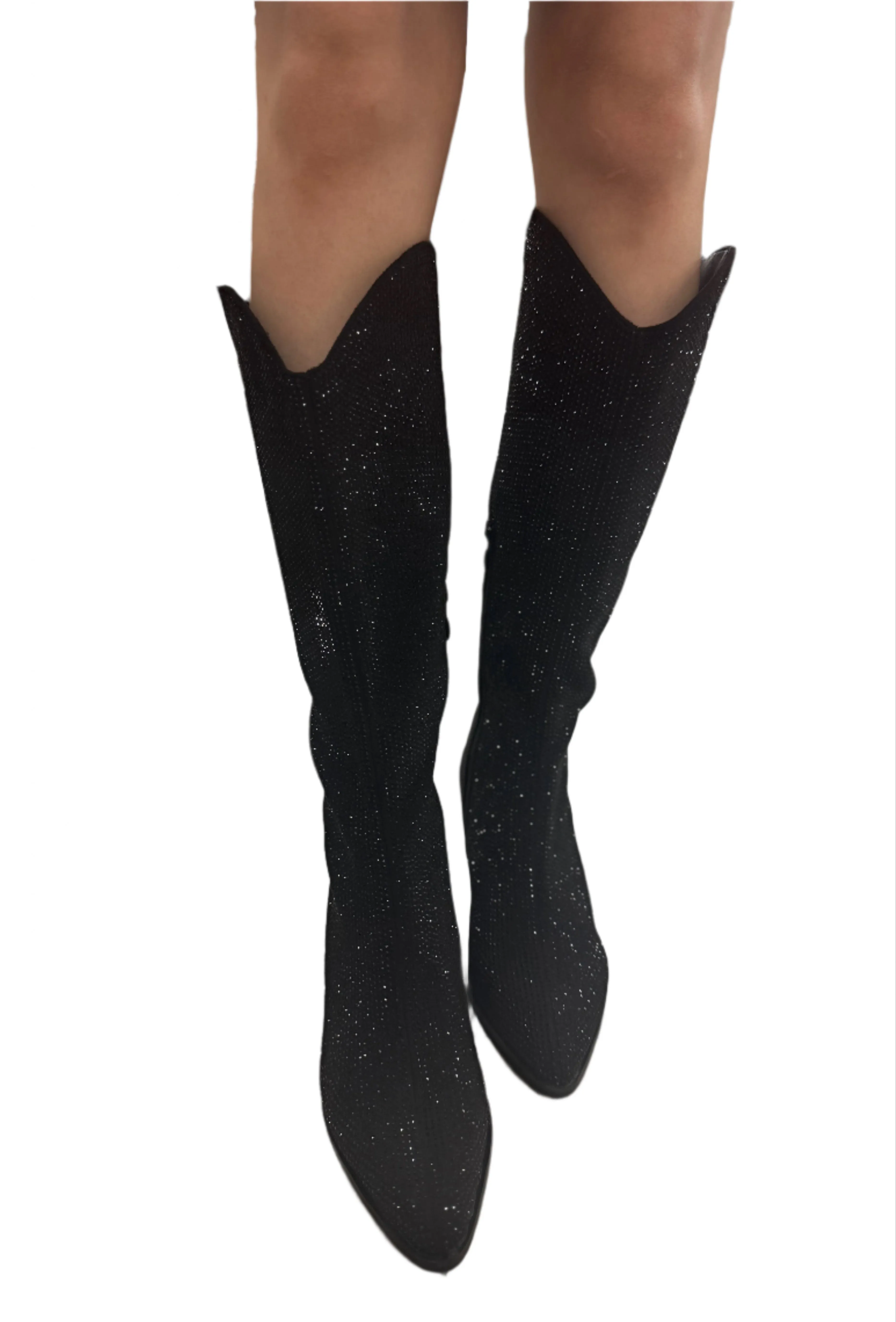 RHINESTONED BELOW THE KNEE WESTERN BOOT AANIKA