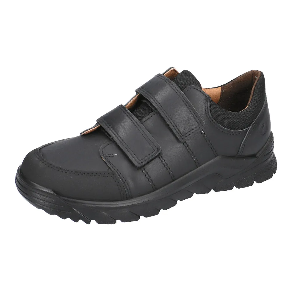 Ricosta School Shoes, Johno Black Leather