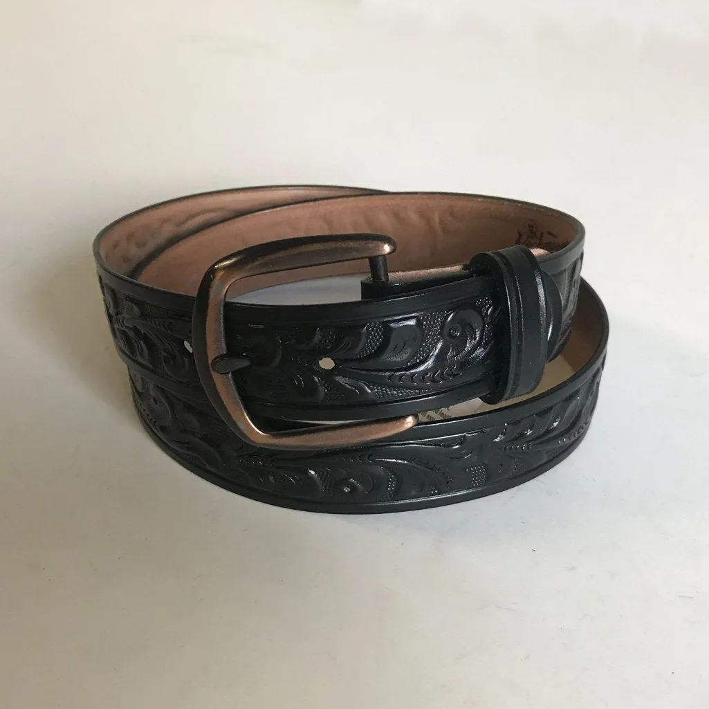 Rockmount Ranch Wear Accessory: Tooled Floral Leather Belt