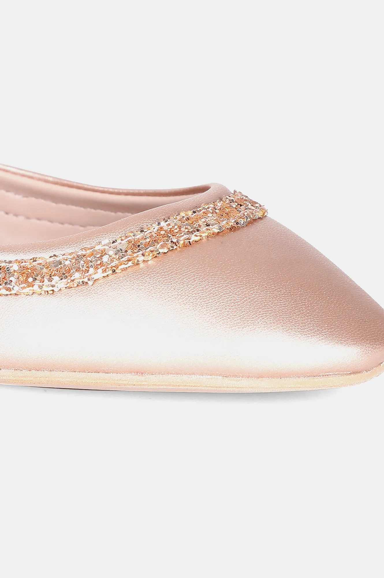 Rose Gold Round Toe Textured Flat - ZKittie