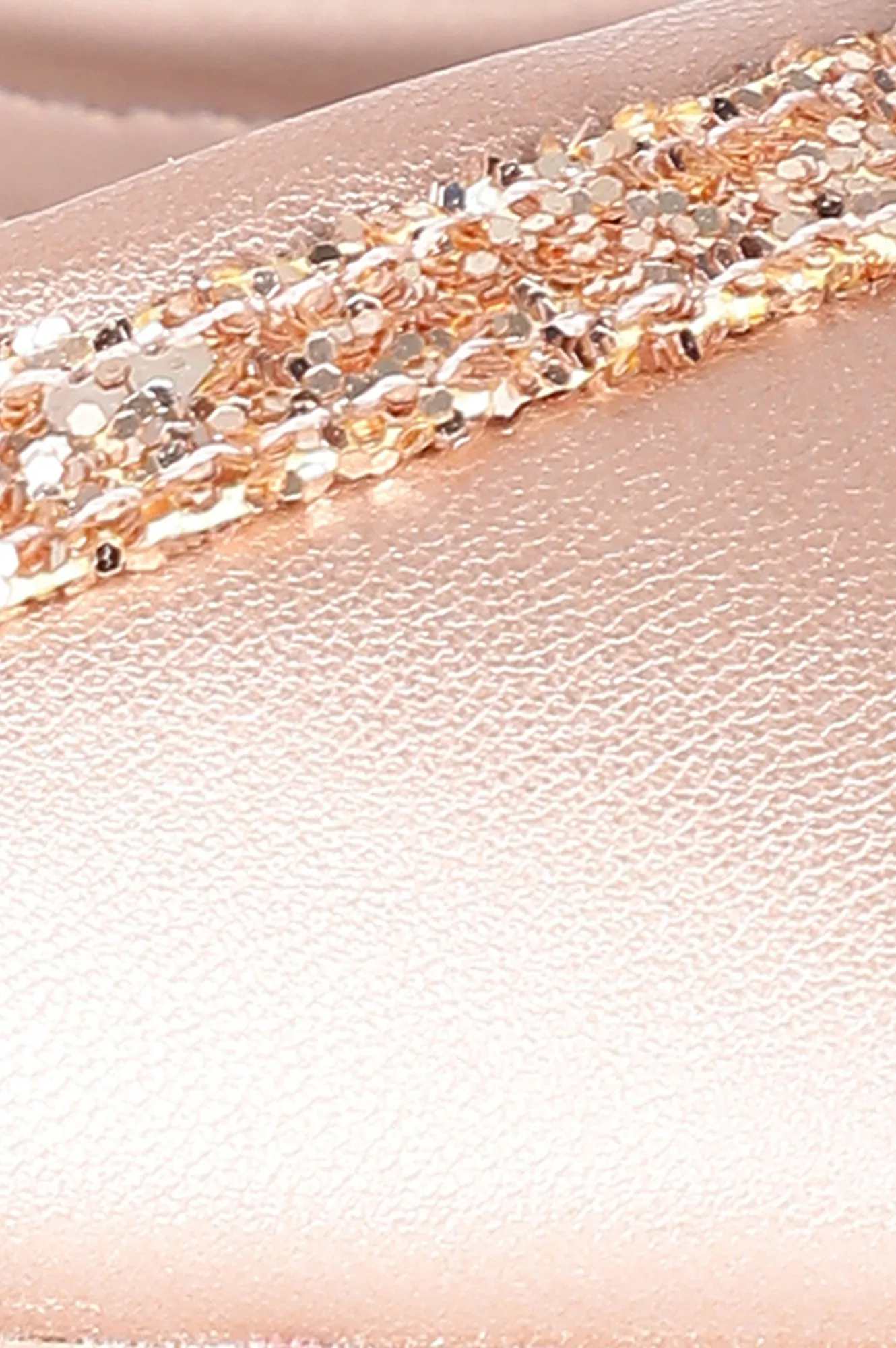 Rose Gold Round Toe Textured Flat - ZKittie