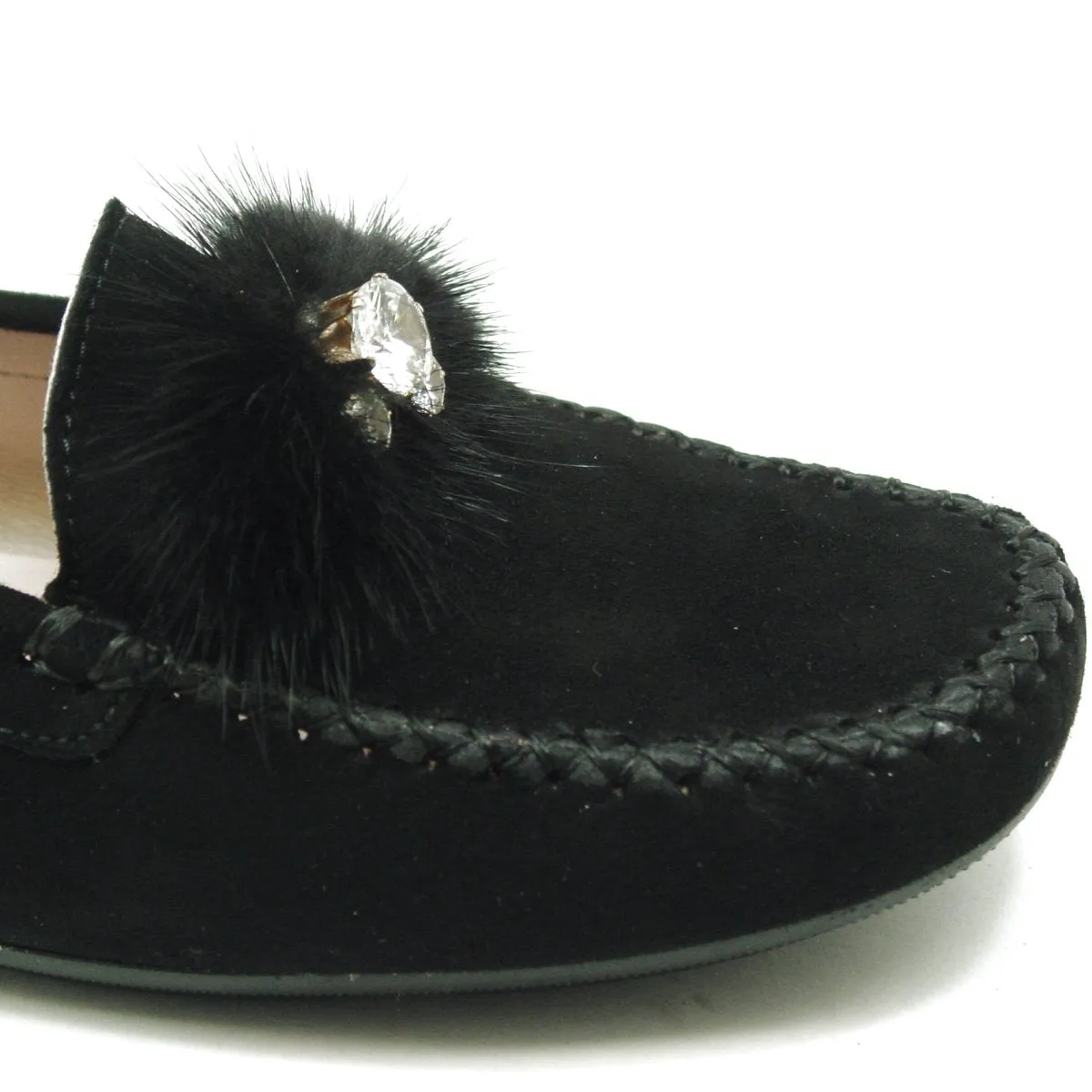 S 89011 Black Suede Loafer