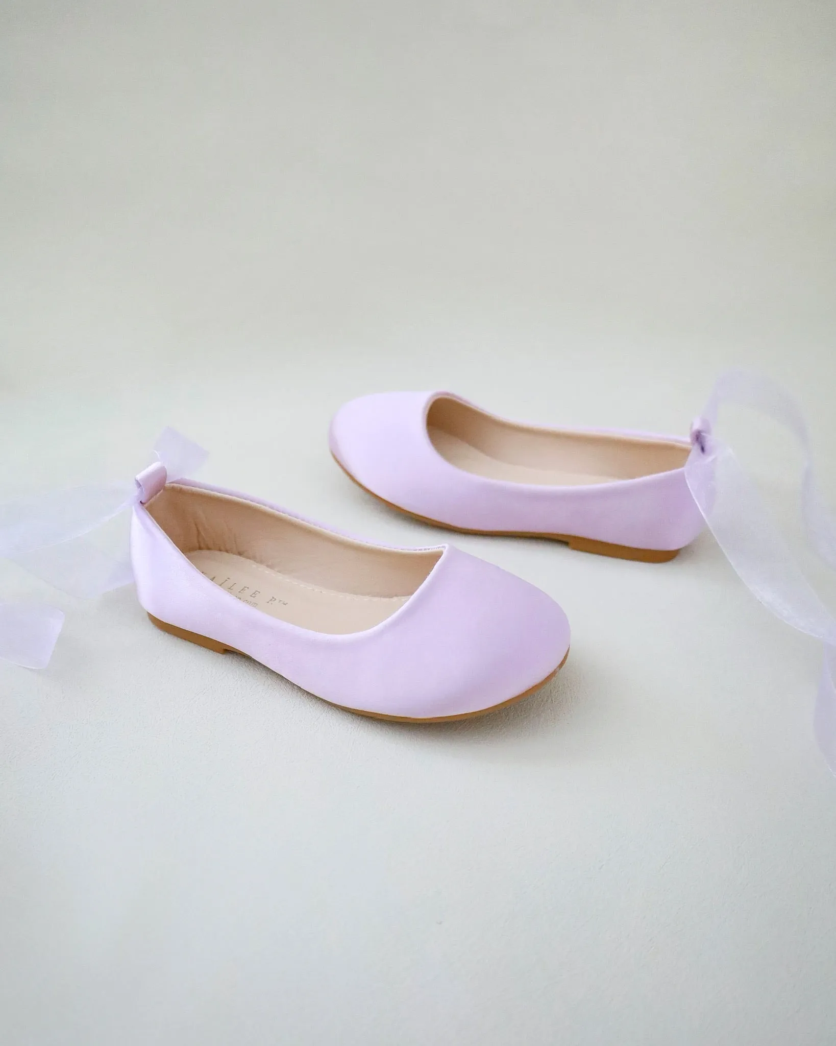 Satin Ballet Flats with Ankle Tie or Ballerina Lace Up