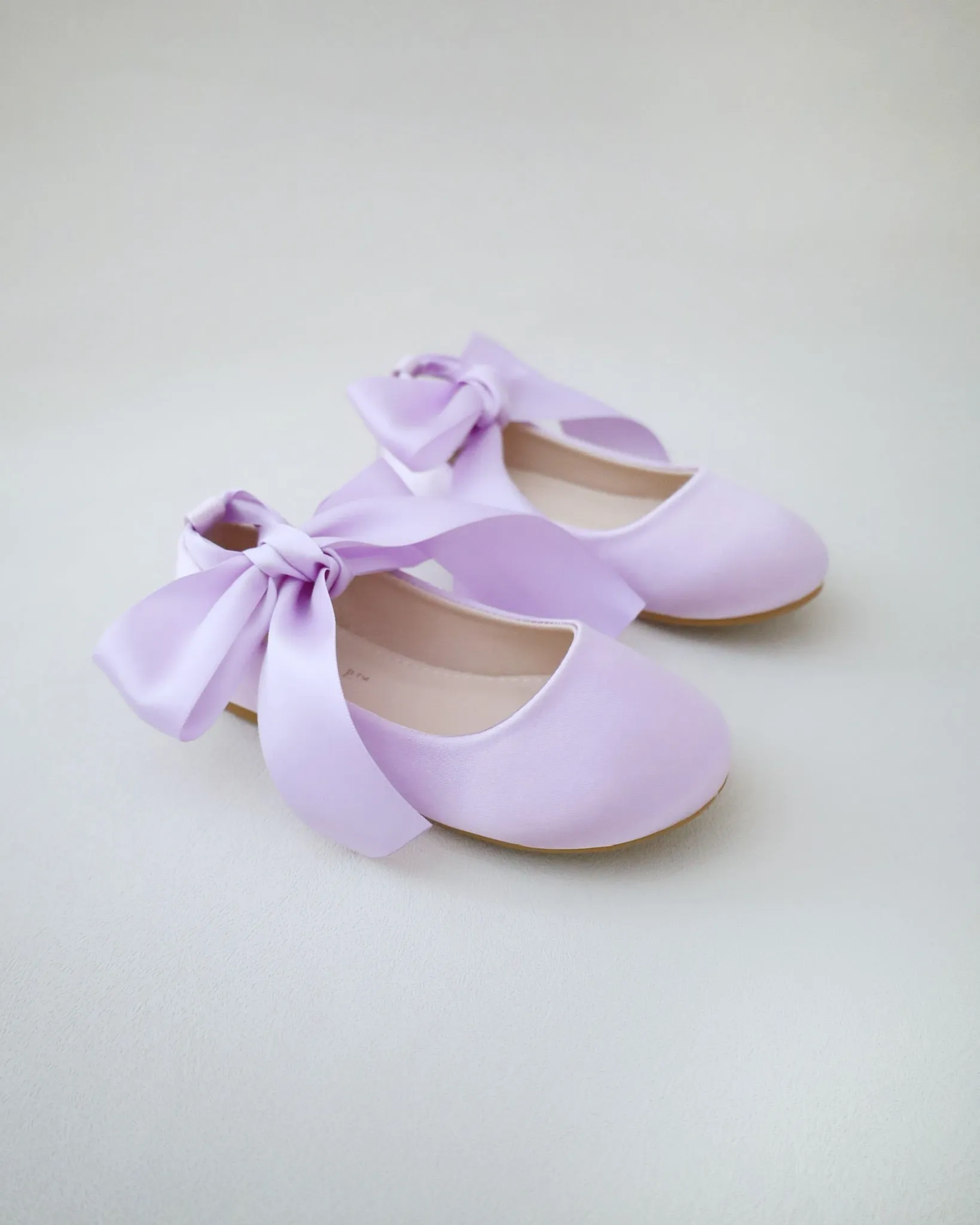 Satin Ballet Flats with Ankle Tie or Ballerina Lace Up
