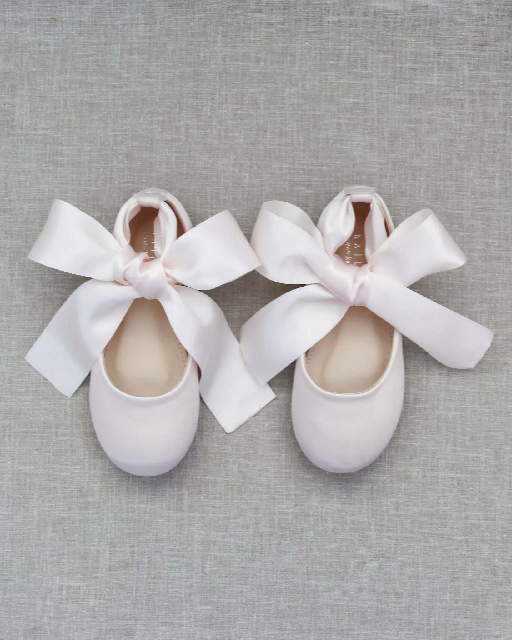 Satin Ballet Flats with Ankle Tie or Ballerina Lace Up