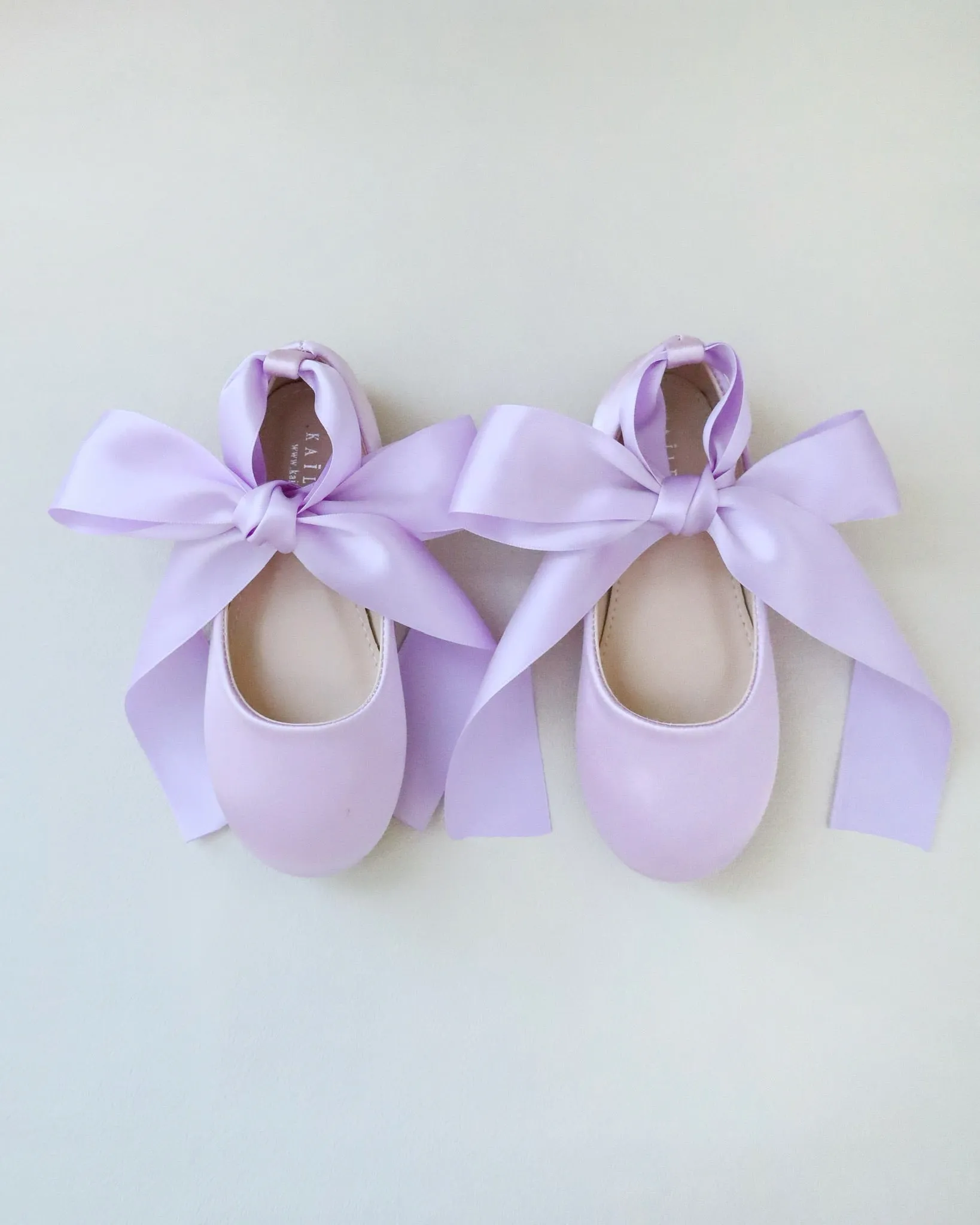 Satin Ballet Flats with Ankle Tie or Ballerina Lace Up
