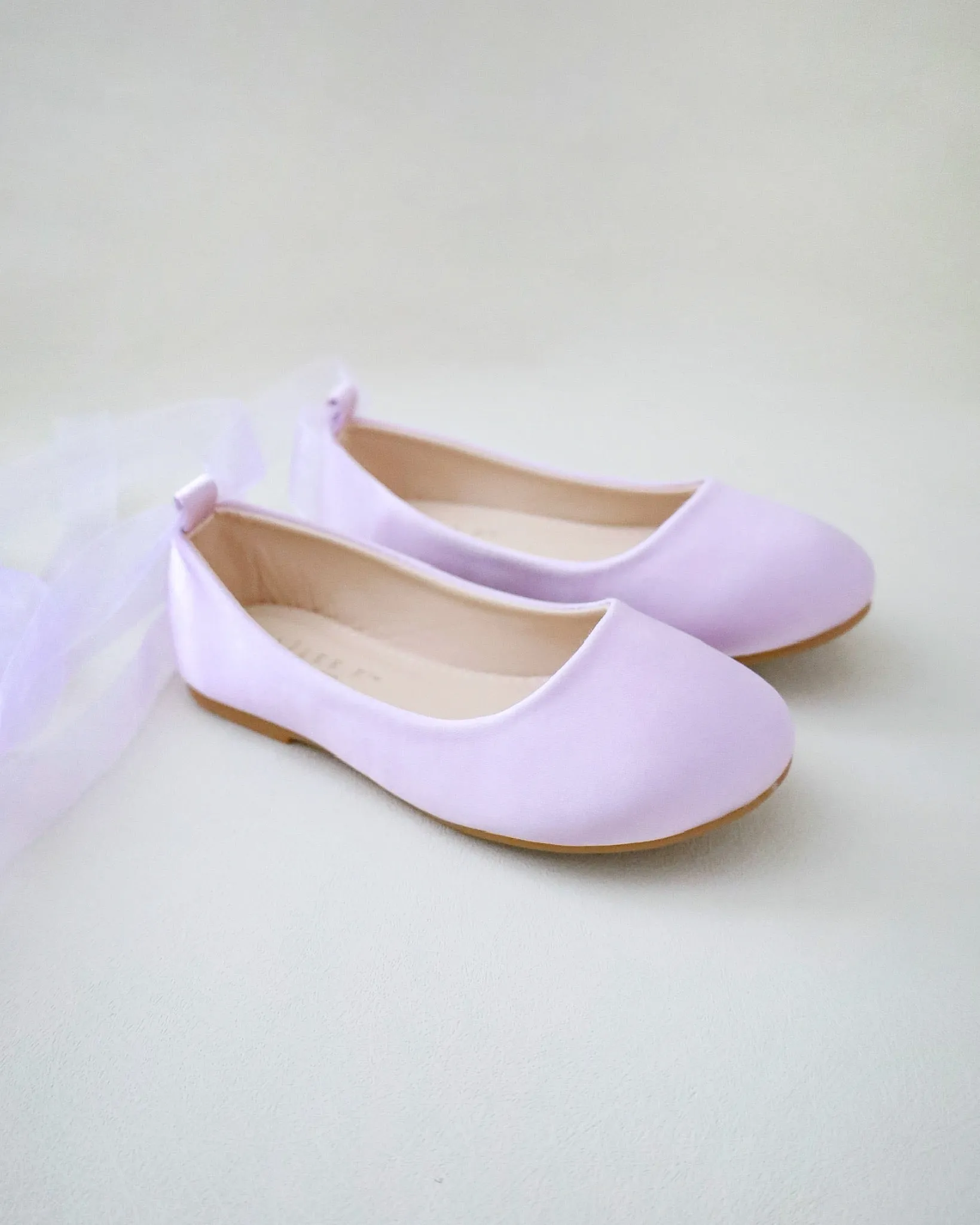 Satin Ballet Flats with Ankle Tie or Ballerina Lace Up