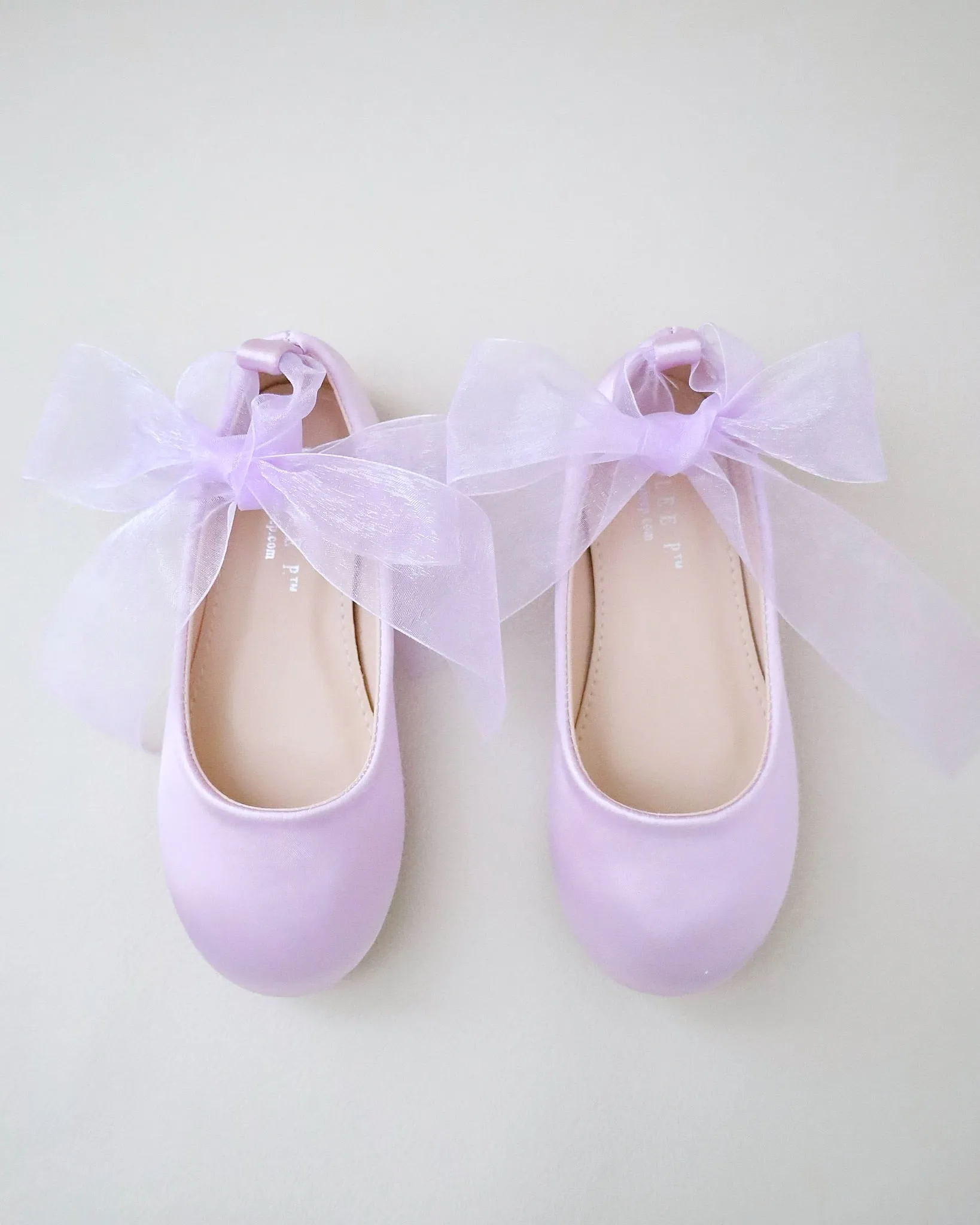 Satin Ballet Flats with Ankle Tie or Ballerina Lace Up
