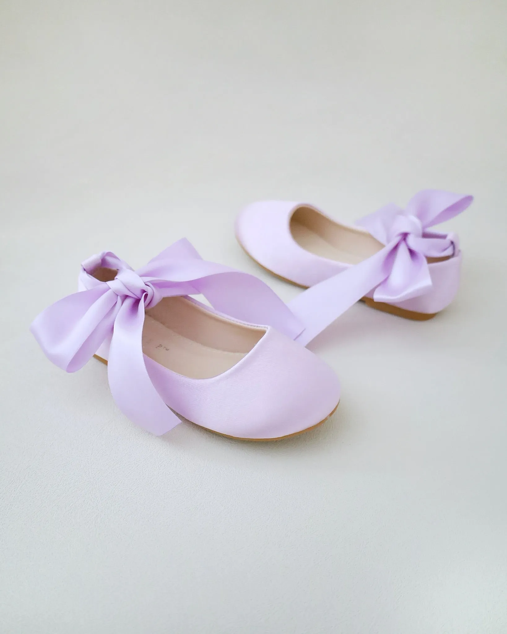 Satin Ballet Flats with Ankle Tie or Ballerina Lace Up