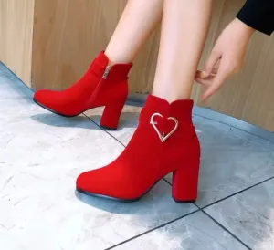 Scarlet Heart Ankle Boots