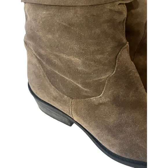 Sesto Meucci Knee High Suede Boots •39.5/ 8.5 9•Beige Taupe Slouch Made In Italy