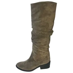 Sesto Meucci Knee High Suede Boots •39.5/ 8.5 9•Beige Taupe Slouch Made In Italy