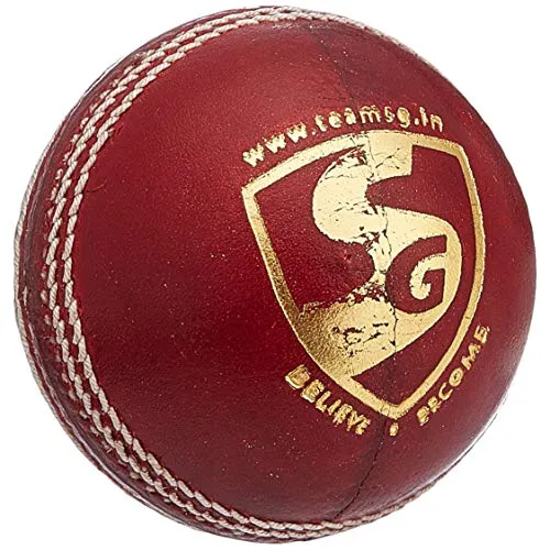 SG Leather Cricket Ball, Adult, (Red)