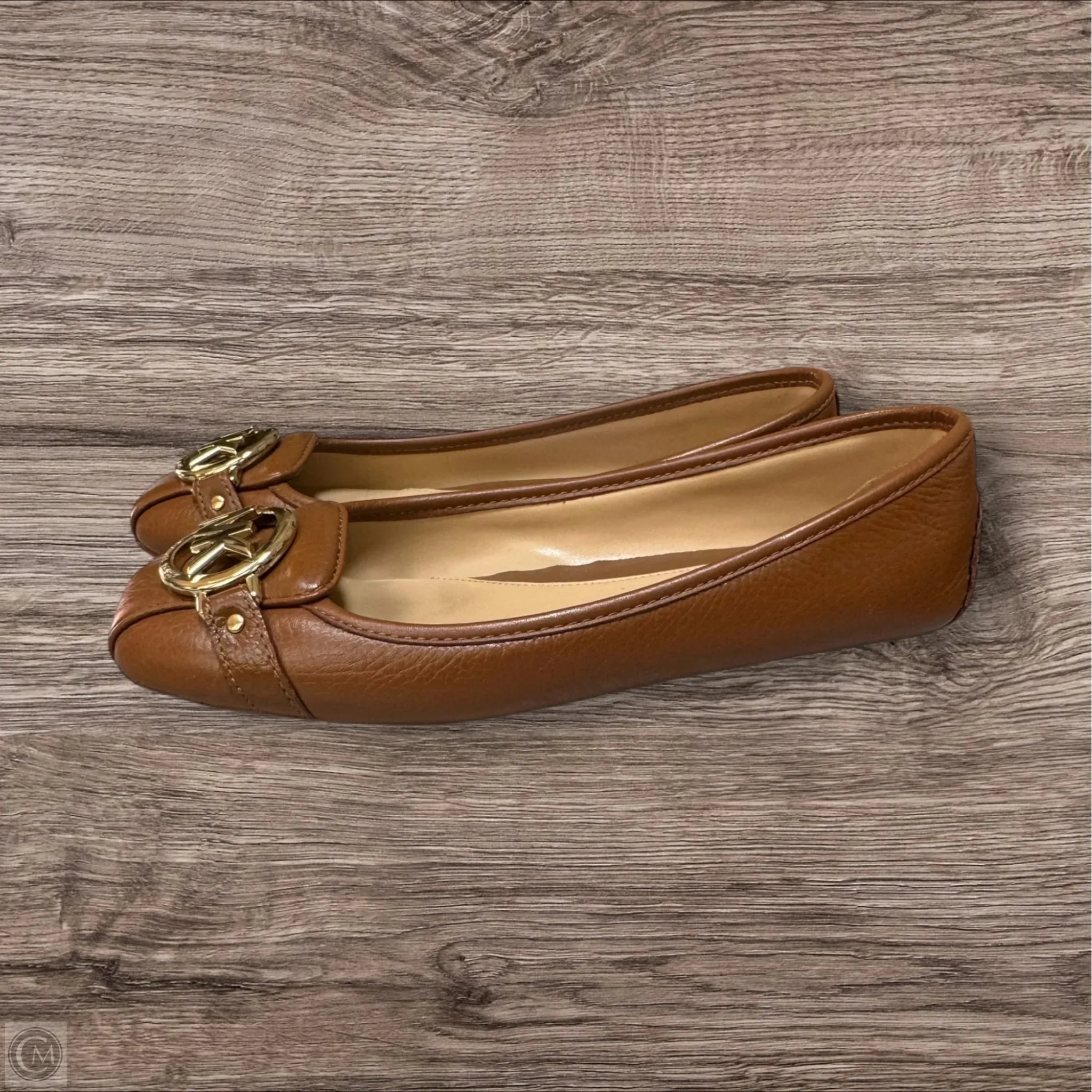 Shoes Flats By Michael By Michael Kors In Brown & Gold, Size: 7