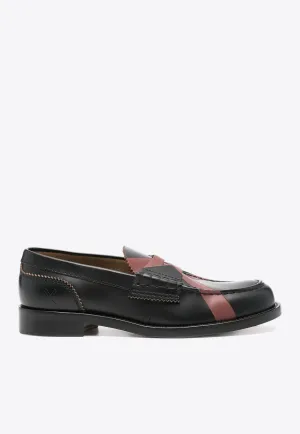 Signature X Print Leather Loafers