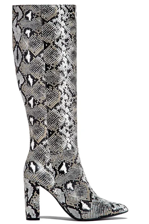 Snake Knee High Boots