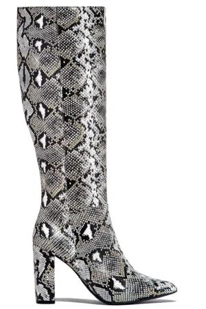 Snake Knee High Boots