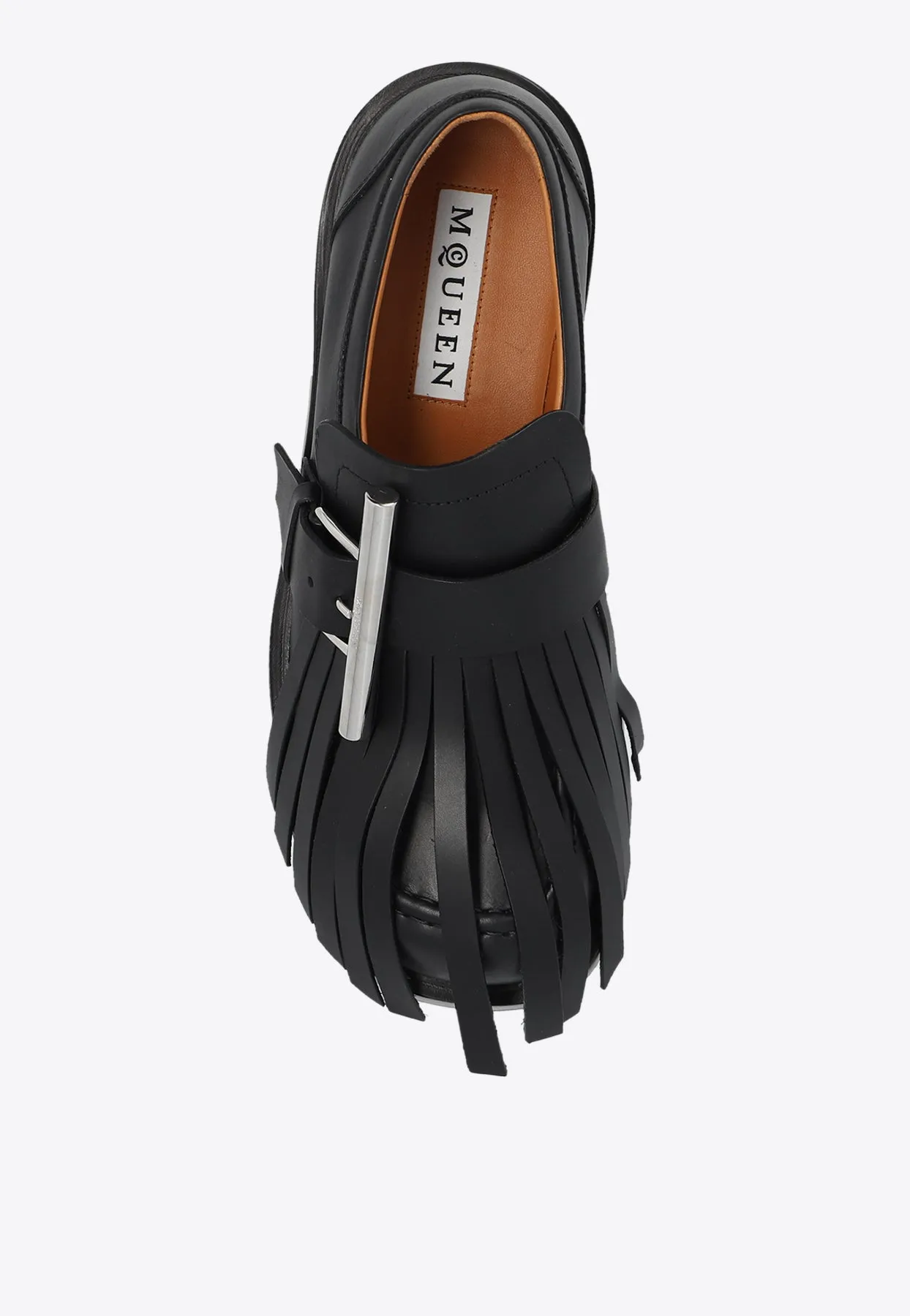 T-bar Fringe Leather Loafers