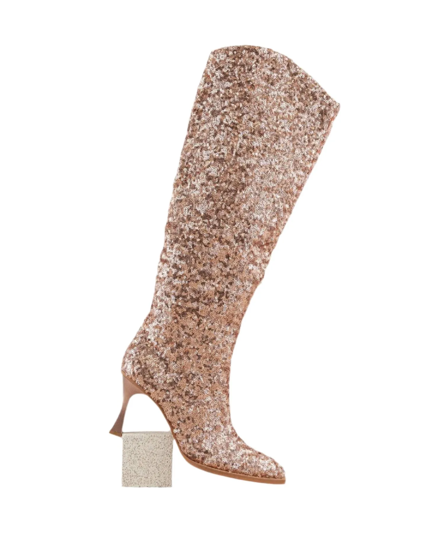 The Jewel Rose Gold | Knee High Sequin Boots