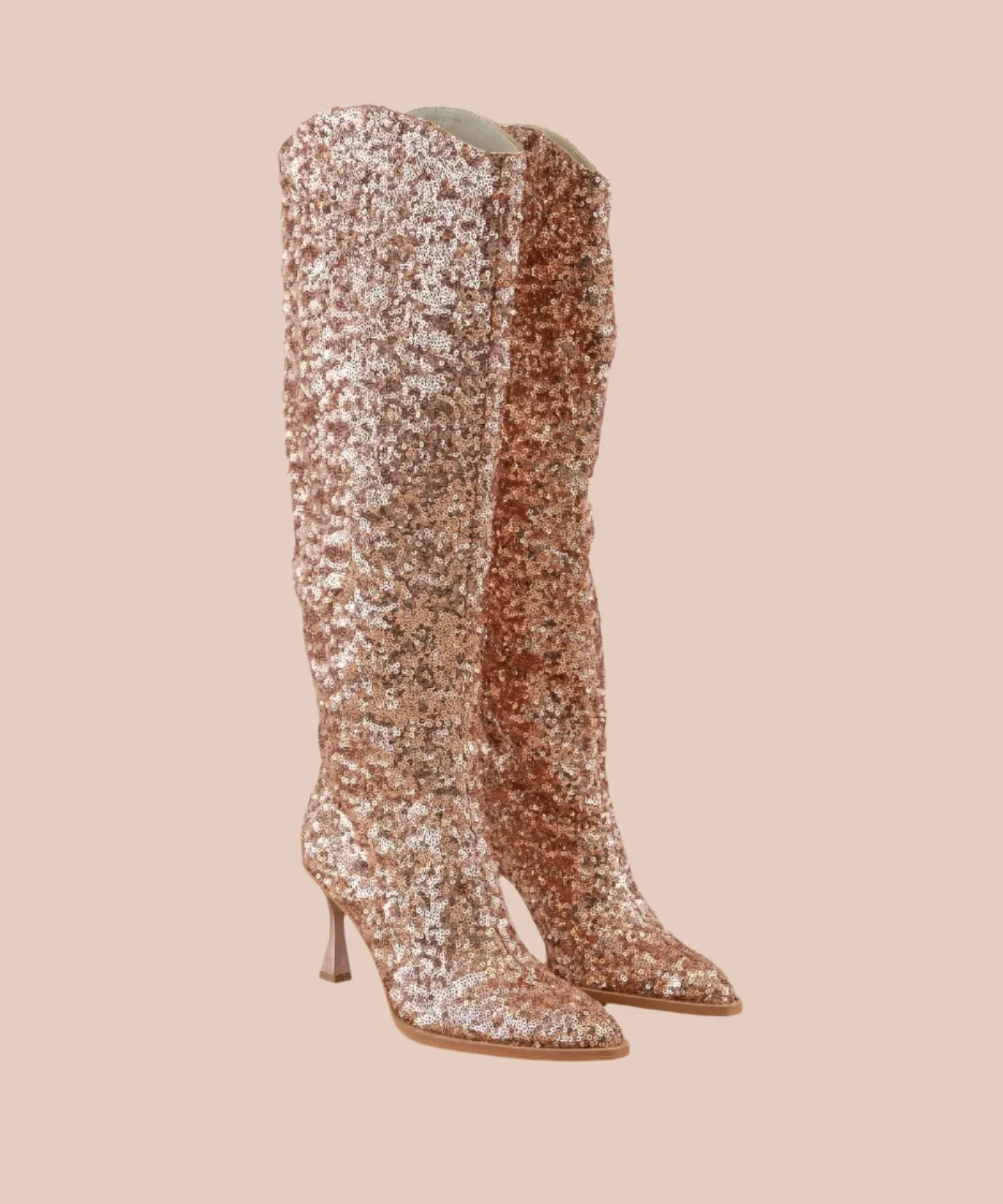The Jewel Rose Gold | Knee High Sequin Boots