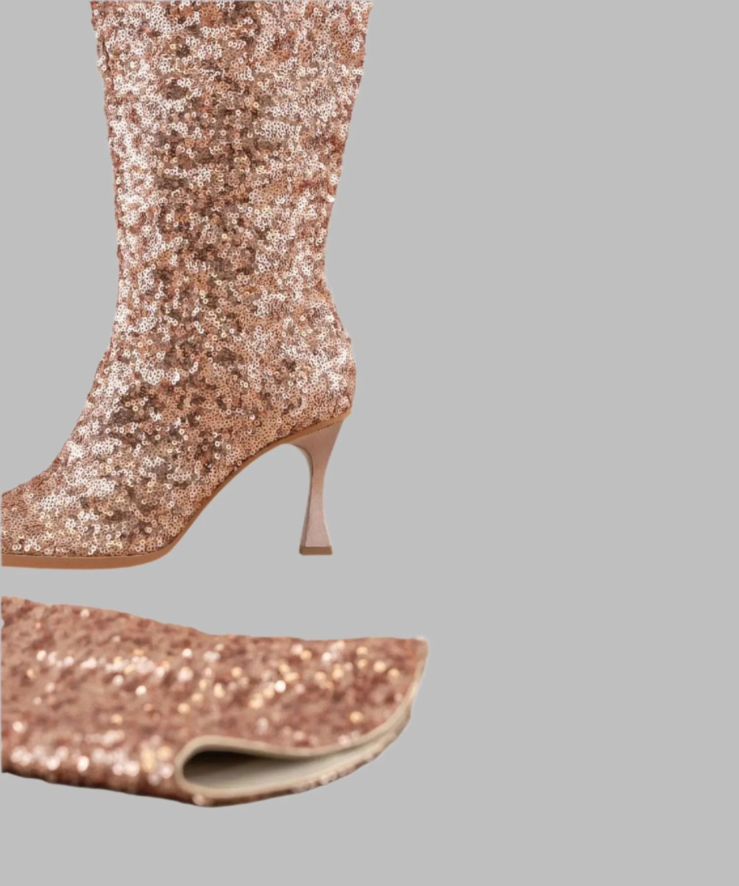 The Jewel Rose Gold | Knee High Sequin Boots