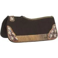 TK31-5630 Saddle Pad Felt Brown Croc Painted Paisley 31" x 32"