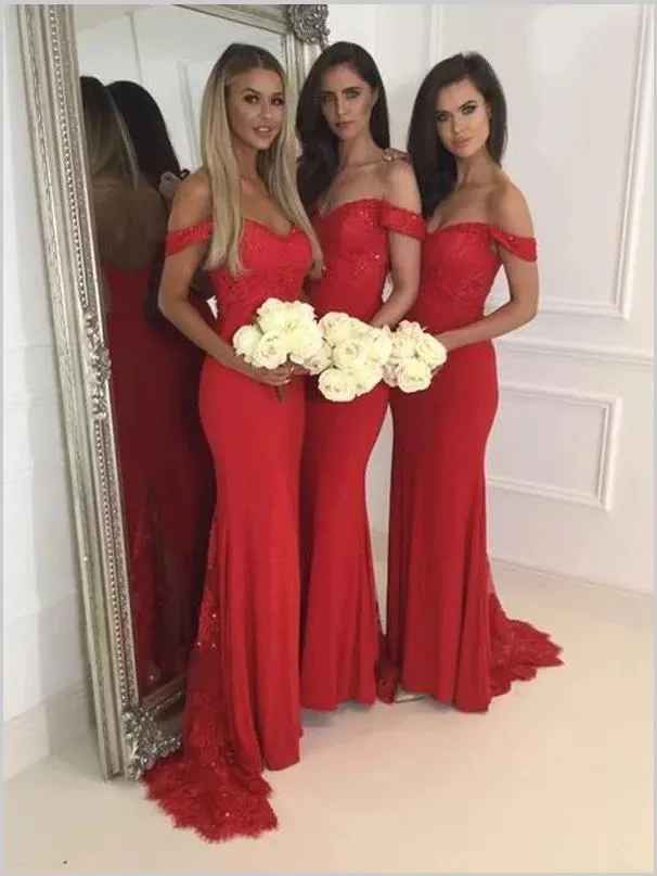 Trumpet Sheath Off Shoulder Bridesmaid Dresses,Floor Length Mermaid Bridesmaid Dresses