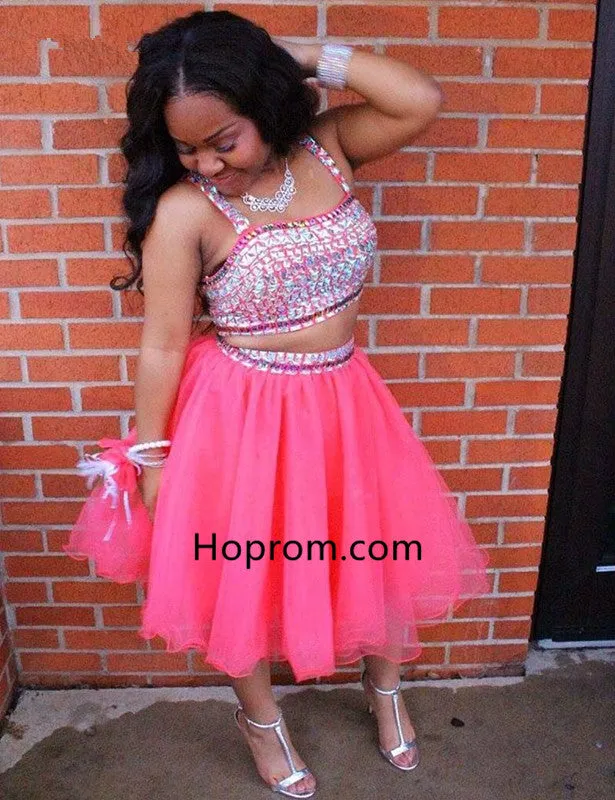 Two Piece Homecoming Dresses Sweetheart Graduation Party Dress