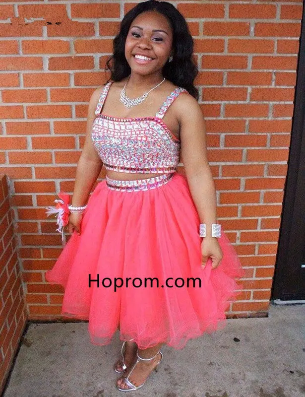 Two Piece Homecoming Dresses Sweetheart Graduation Party Dress
