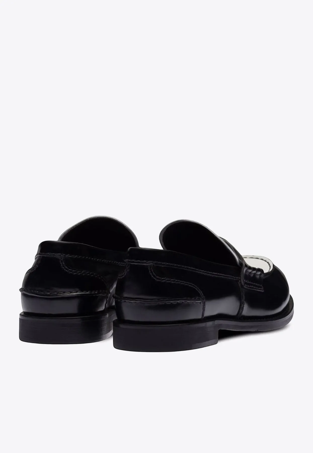 Two-Tone Leather Penny Loafers