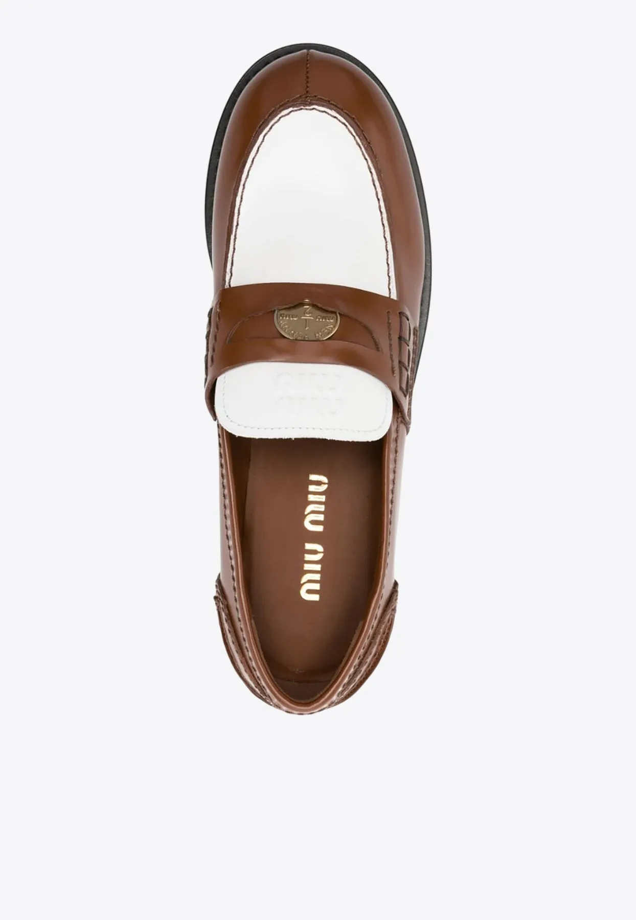 Two-Tone Leather Penny Loafers