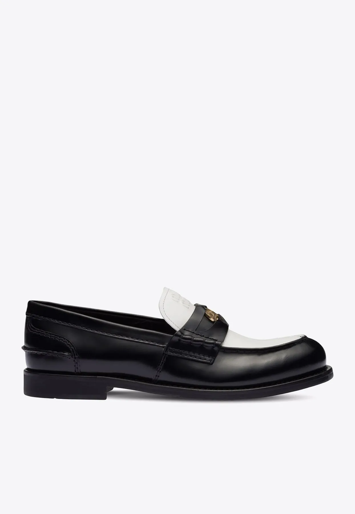 Two-Tone Leather Penny Loafers