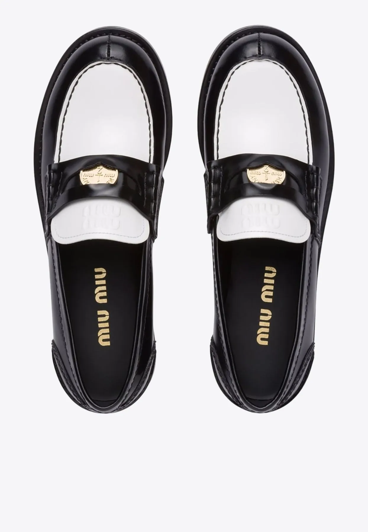 Two-Tone Leather Penny Loafers