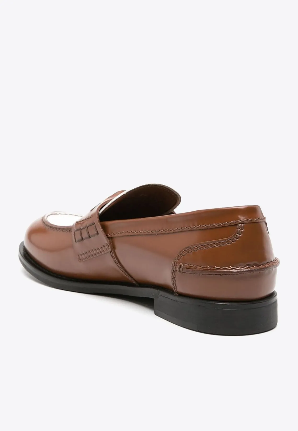 Two-Tone Leather Penny Loafers
