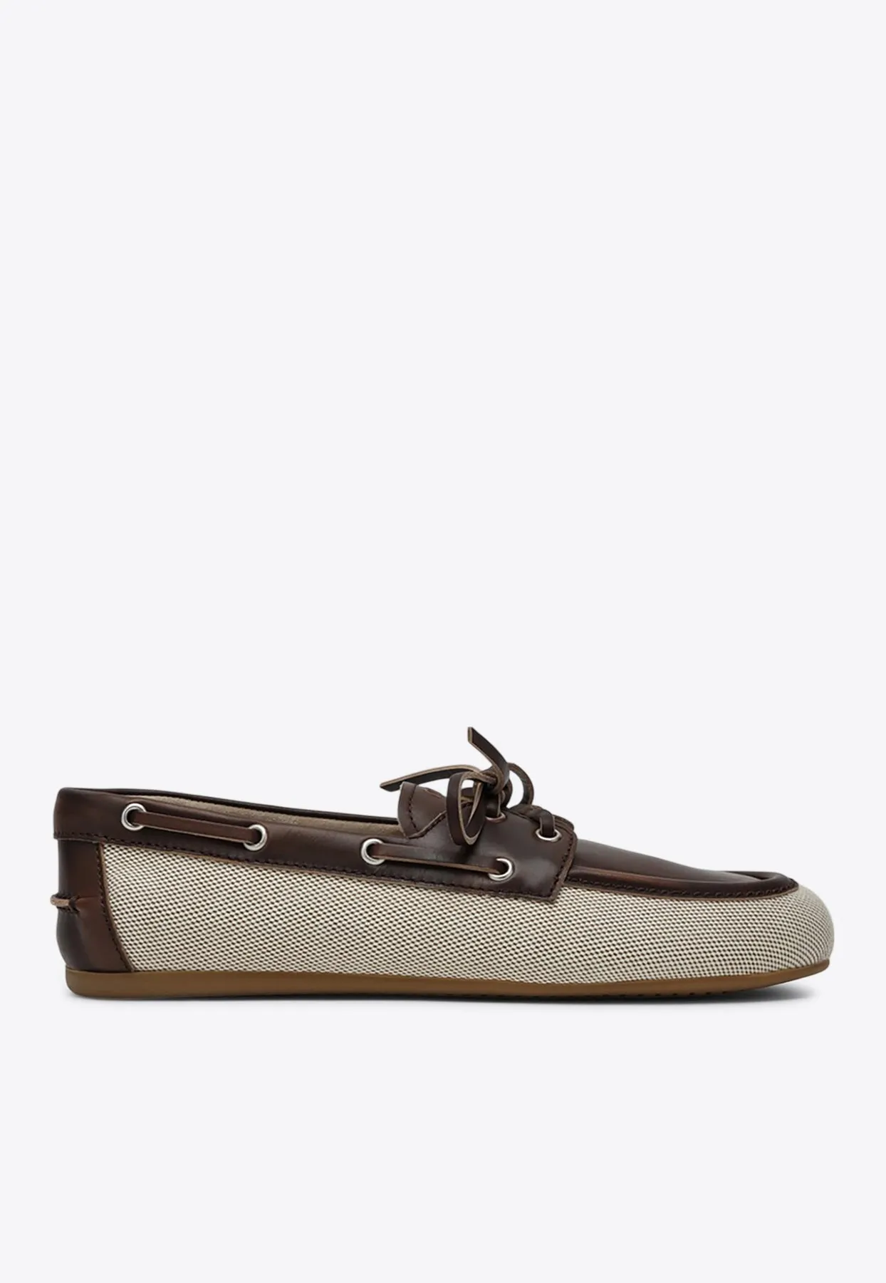Two-Tone Loafers in Canvas and Leather