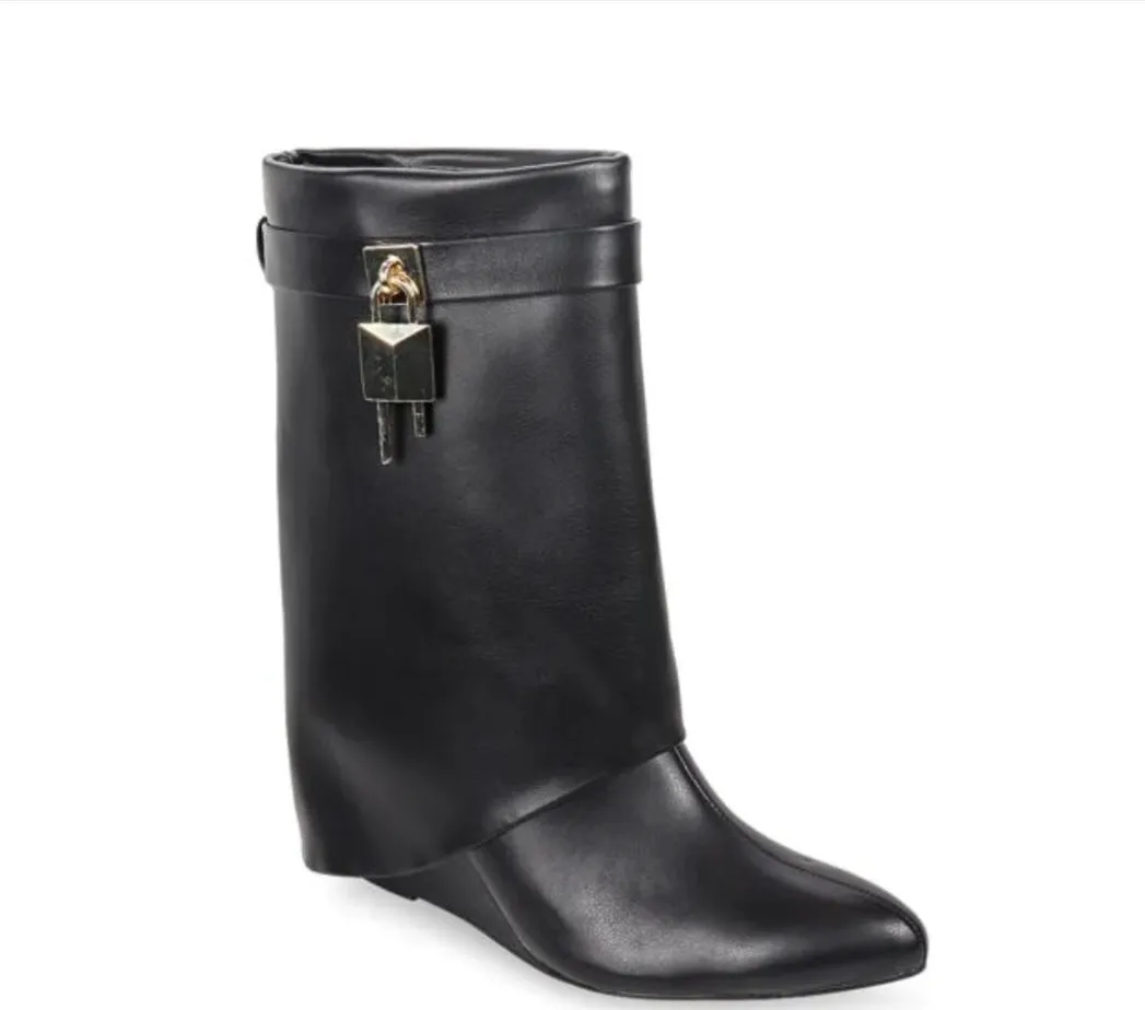 Under Lock and Key Wedge Boots