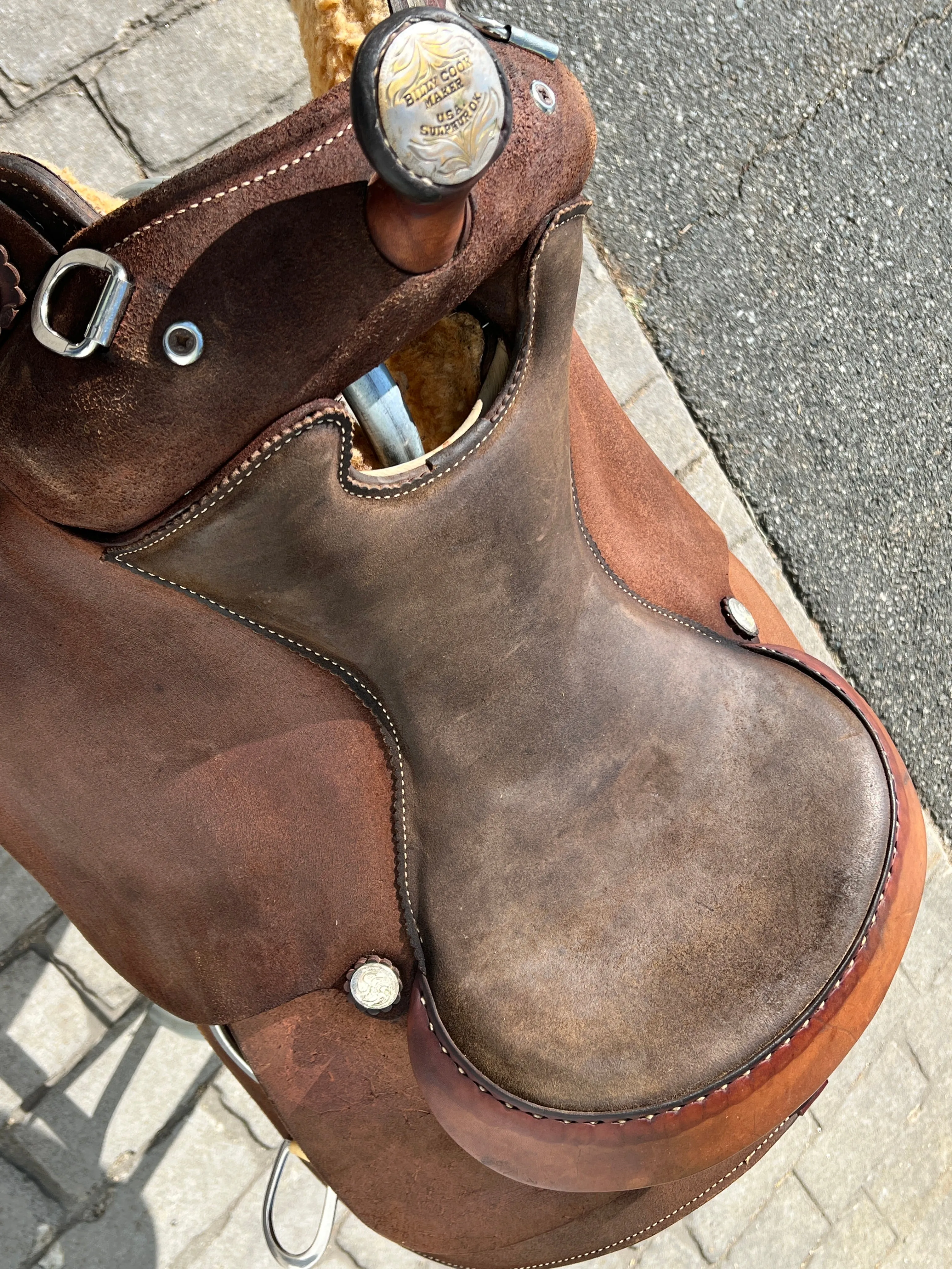 Used Billy Cook Sulphur, OK Western 16" Chocolate Trainer Saddle