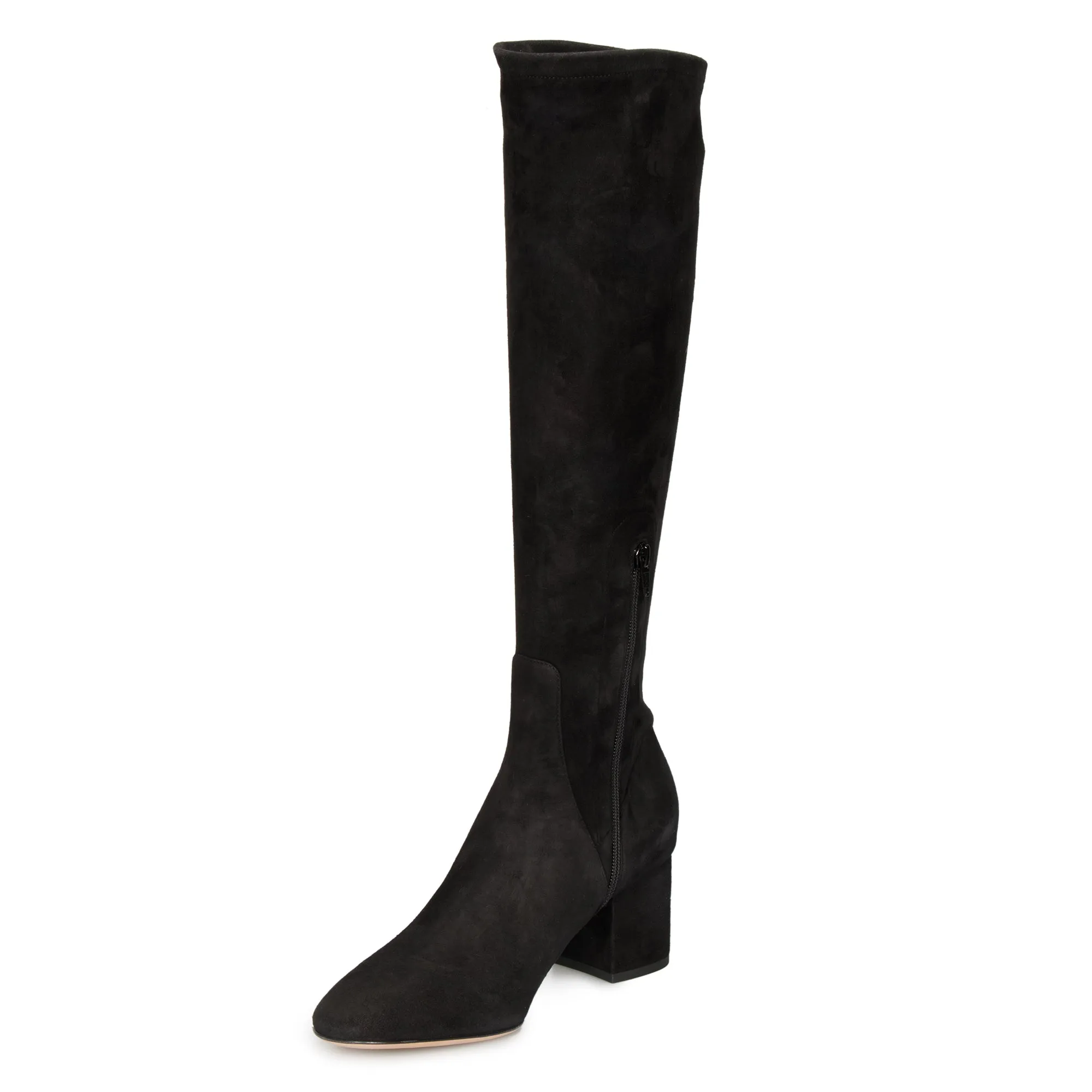 Valentino Knee-High Suede Boots in Black