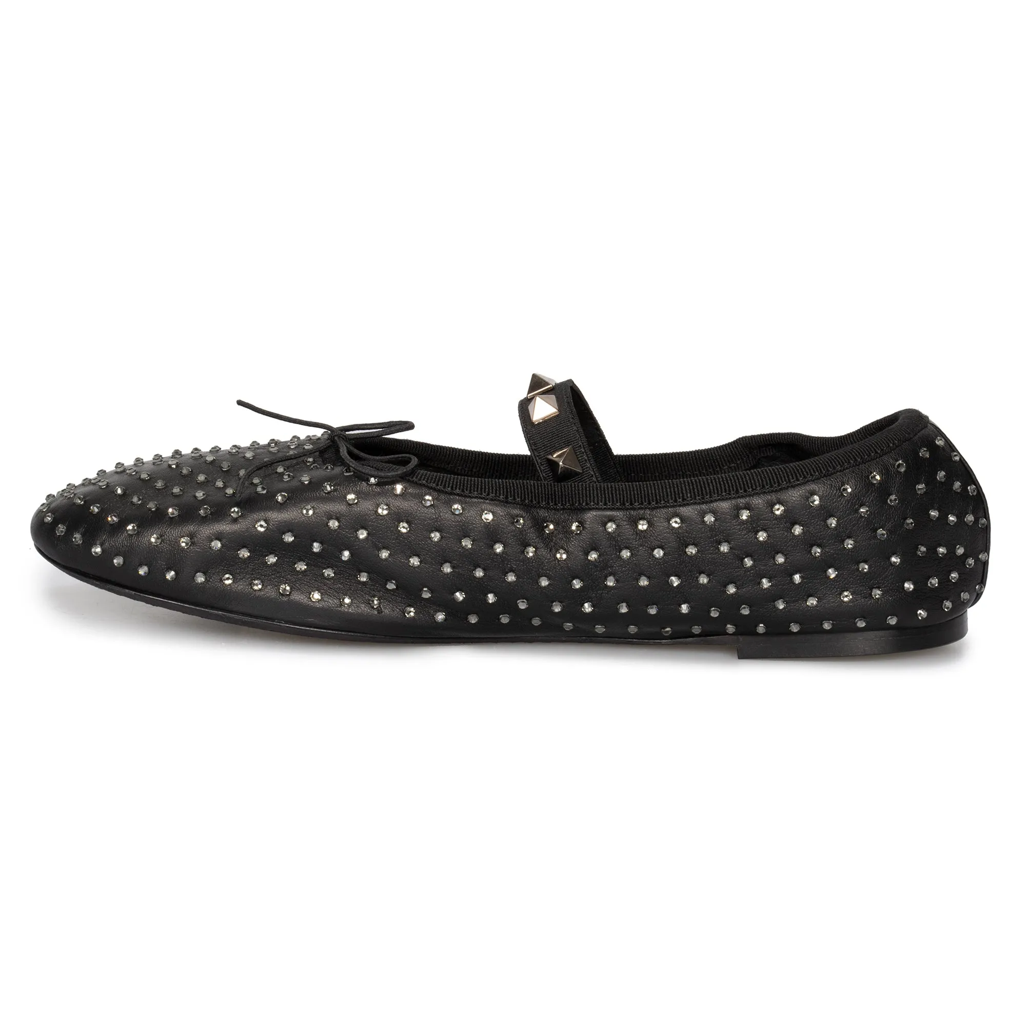 Valentino Rockstud Ballerina Flat Shoes in Black