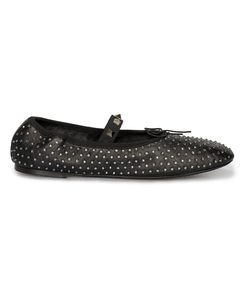 Valentino Rockstud Ballerina Flat Shoes in Black