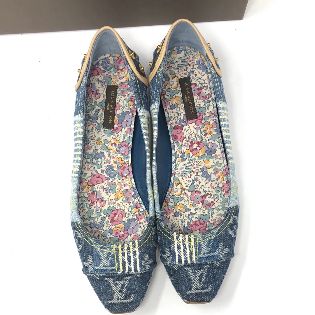 VINTAGE: Louis Vuitton Patchwork Denim Ballerina Flat