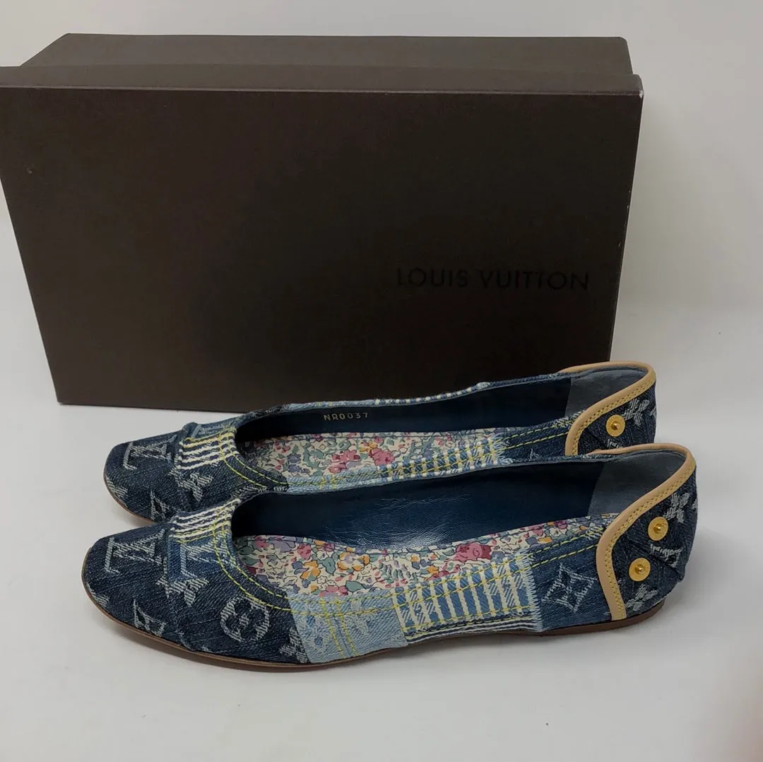 VINTAGE: Louis Vuitton Patchwork Denim Ballerina Flat